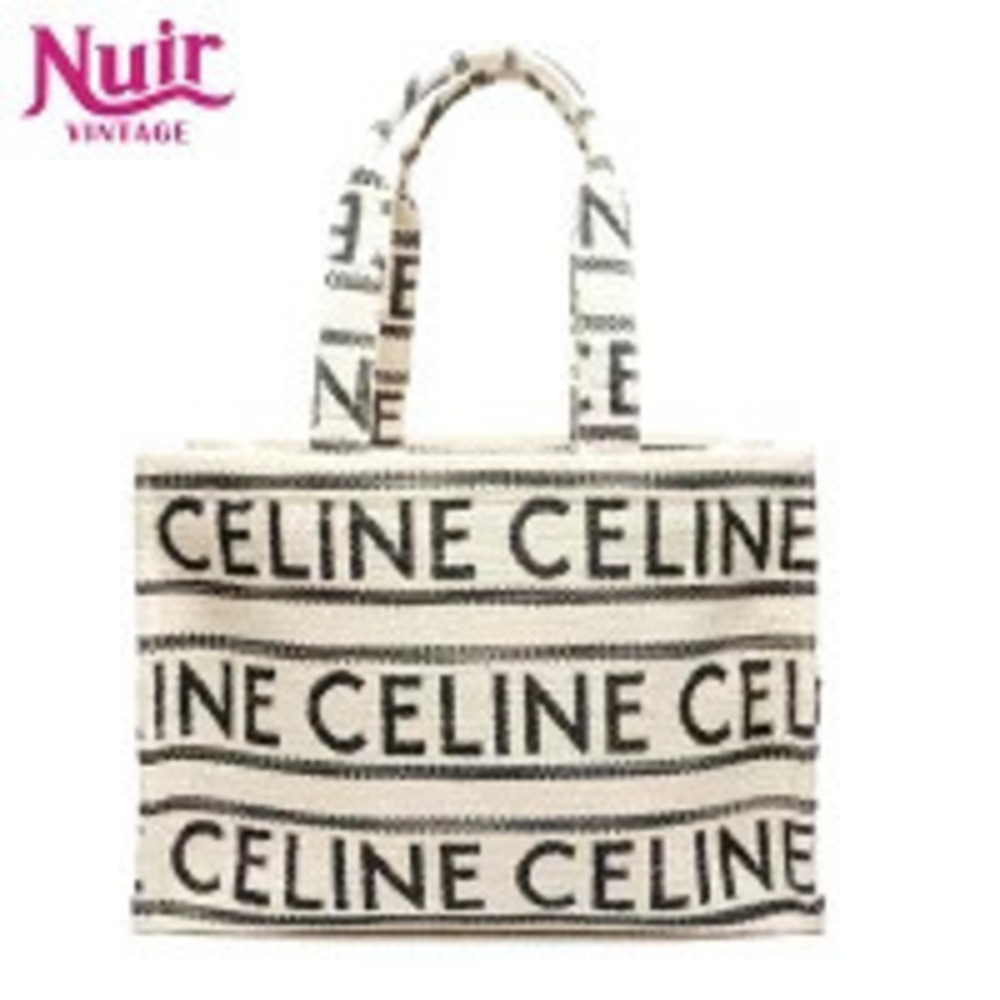 Celine Cabas Thais Logo Tote Bag White